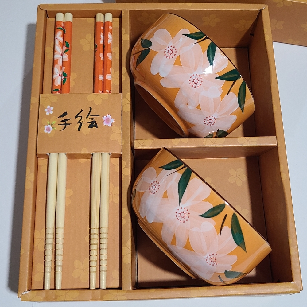 Japan Set Bowl and Chopsticks Souvenirs Spring 2018